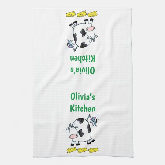 Kaas Koe Mouse Kitchen Hand Towel Theedoek (Verticaal)