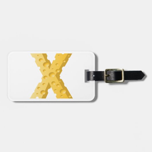 Kaas Letter X Typografie Bagagelabel (Voorkant horizontaal)
