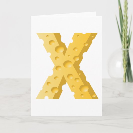 Kaas Letter X Typografie Kaart (Voorkant)