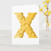 Kaas Letter X Typografie Kaart (Gele Bloem)