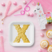 Kaas Letter X Typografie Papieren Bordje (Feest)