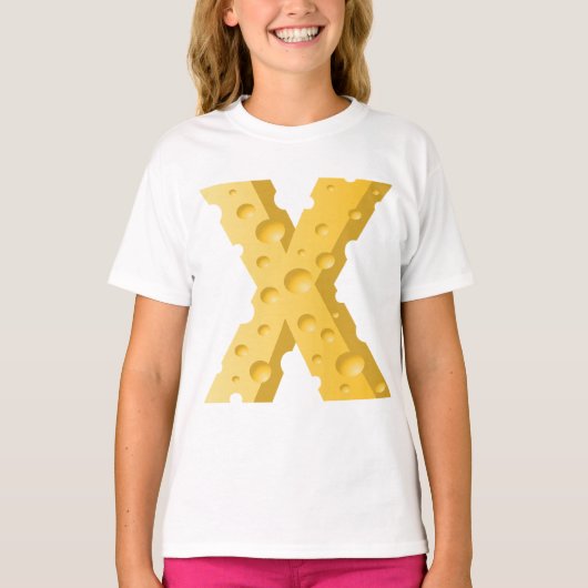 Kaas Letter X Typografie T-shirt (Voorkant)