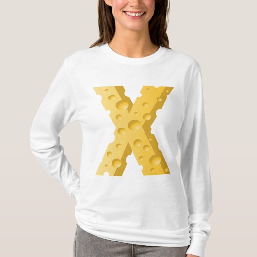 Kaas Letter X Typografie T-shirt (Voorkant)