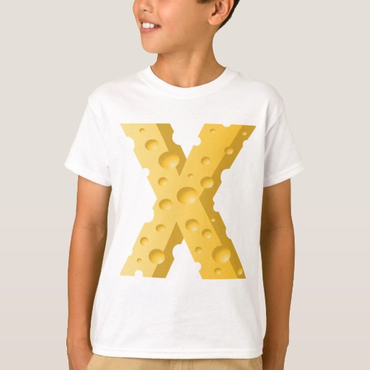 Kaas Letter X Typografie T-shirt (Voorkant)