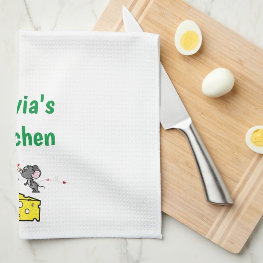 Kaas liefdesharten Mouse Kitchen Handhanddoeken Theedoek (Quarter Fold)