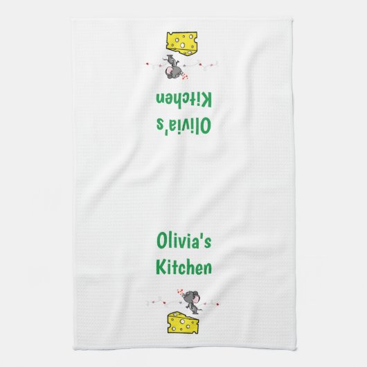 Kaas liefdesharten Mouse Kitchen Handhanddoeken Theedoek (Verticaal)