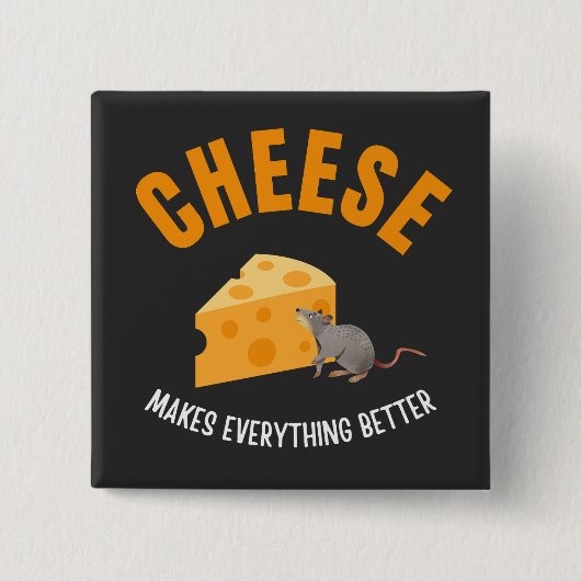 Kaas maakt alles beter vierkante button 5,1 cm (Voorkant)