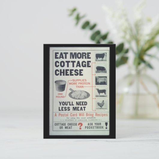 Kaas met geit —  briefkaart (Staand voorkant)