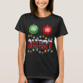 Kaas met kerstlampjes met overeenkomend paar C T-shirt (Voorkant)