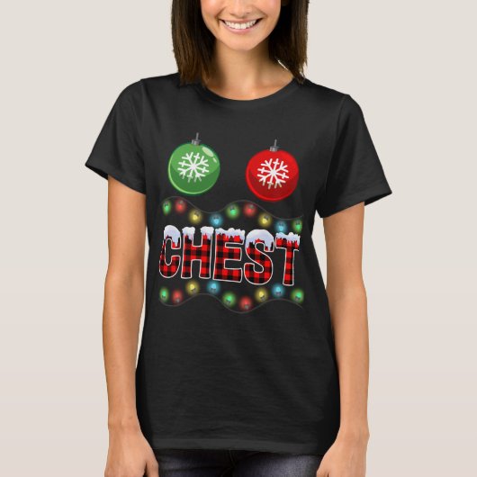 Kaas met kerstlampjes met overeenkomend paar C T-shirt (Voorkant)