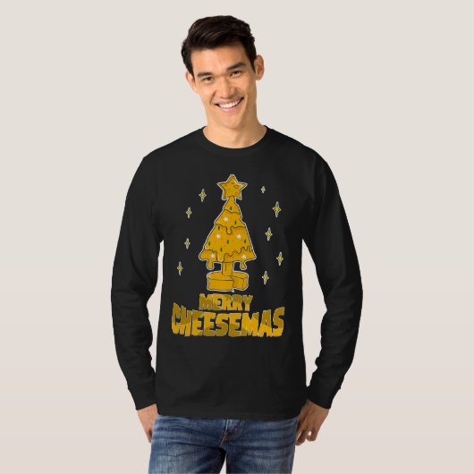 Kaas met kerstmis, echt zoals kaas met grappige X T-shirt (Voorkant volledig)