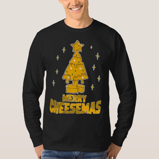 Kaas met kerstmis, echt zoals kaas met grappige X T-shirt (Voorkant)