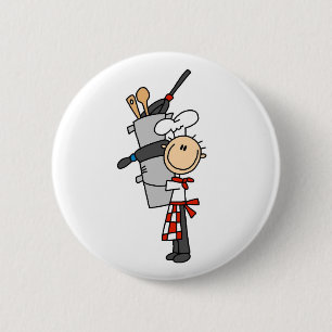 Kaas met potten en blikken ronde button 5,7 cm