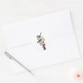 Kaas met potten en blikken ronde sticker (Envelop)