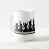 Kaas met schaakstukken: koffiemok (Voorkant links)