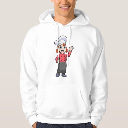 Kaas met schort voor koken hoodie (Voorkant)