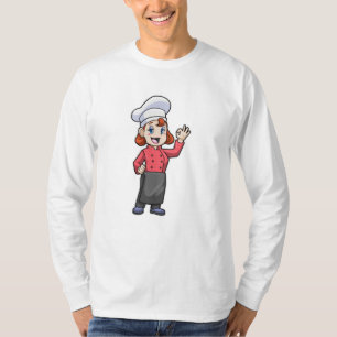 Kaas met schort voor koken t-shirt