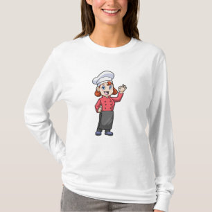 Kaas met schort voor koken t-shirt