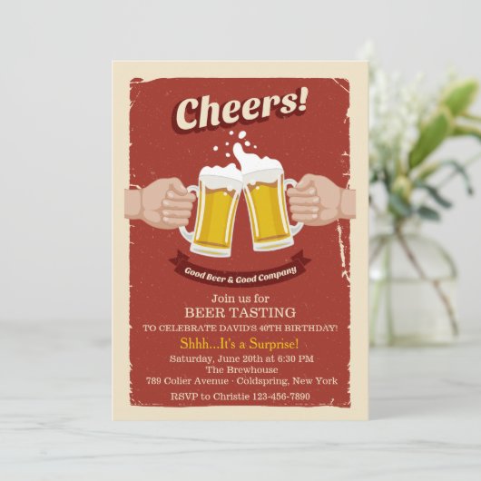 Kaas met uitnodiging tot het geven van goede biert (Staand voorkant)