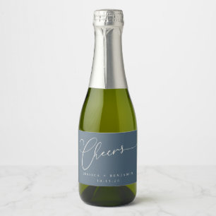 Kaas Minimale donkerblauwe standaard aangepaste br Sparkling Wijnetiket