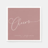 Kaas Minimale Dusty Roos Script Custom Wedding Servet (Voorkant)