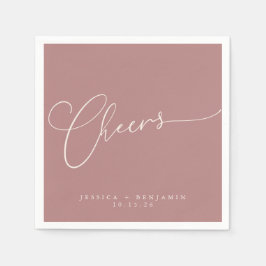 Kaas Minimale Dusty Roos Script Custom Wedding Servet