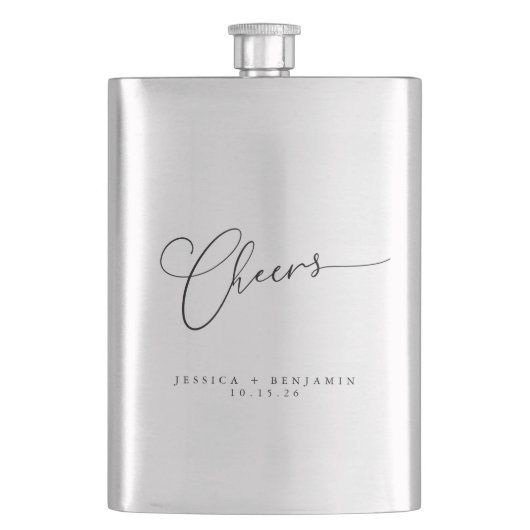 Kaas Minimale zwarte witte ritssluiting Aangepast Flacon (Voorkant)