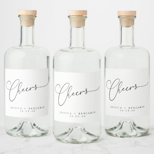 Kaas Minimale zwarte witte ritssluiting Aangepast Likeurfles Etiket (Flessen)