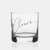 Kaas Minimale zwarte witte ritssluiting Aangepast  Whisky Glas (Voorkant)