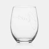 Kaas Minimale zwarte witte ritssluiting Aangepast Wijnglas Zonder Voet (Achterkant)