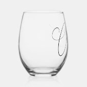 Kaas Minimale zwarte witte ritssluiting Aangepast Wijnglas Zonder Voet (Rechts)