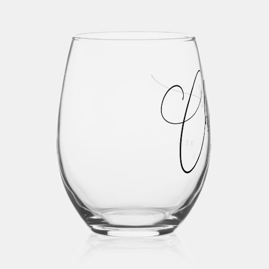 Kaas Minimale zwarte witte ritssluiting Aangepast Wijnglas Zonder Voet (Rechts)