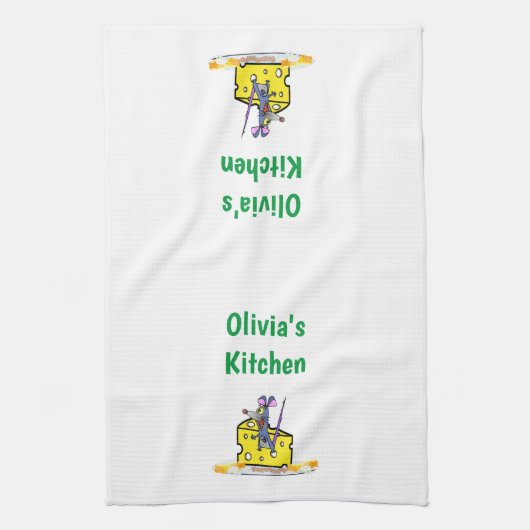 Kaas Mouse Crackers Mice Kitchen Hand Towel Theedoek (Verticaal)