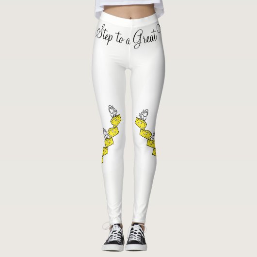 Kaas Muis Geweldige Workout Witte Leggingen  Leggings (Voorkant)