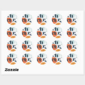 Kaas Nieuwjaar Abstracte Tangerine Aqua Ronde Sticker (Vel)