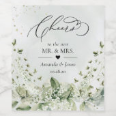 Kaas om de groene olievloeistof met een streep te wijn etiket (Enkel label)