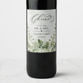 Kaas om de groene olievloeistof met een streep te  wijn etiket