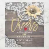 Kaas om zonnebloem te binden Rustige houtverlichti Wijn Etiket (Enkel label)