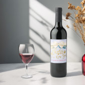 Kaas op een blauw gouden tinten van het Manuscript Wijn Etiket