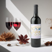 Kaas op een blauw gouden tinten van het Manuscript Wijn Etiket