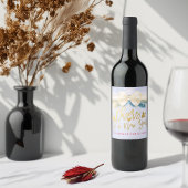 Kaas op een blauw gouden tinten van het Manuscript Wijn Etiket