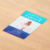 Kaas op het Afstudeerder Trendy Modern Blue Acryl Uitnodigingen (Laagn)