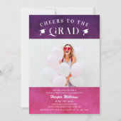 Kaas op het Afstudeerder Trendy Modern foto roze P Kaart (Voorkant)