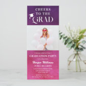 Kaas op het Afstudeerder Trendy Modern foto roze P Kaart (Staand voorkant)