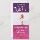 Kaas op het Afstudeerder Trendy Modern foto roze P Kaart (Voorkant)