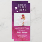 Kaas op het Afstudeerder Trendy Modern foto roze P Kaart (Voorkant / Achterkant)