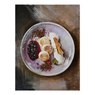 Kaas Pannenkoeken met bessen – Gourmet Food Perfect Poster