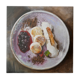 Kaas Pannenkoeken met bessen – Gourmet Food Tegeltje