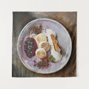 Kaas Pannenkoeken met bessen – Gourmet Food Wandkleed