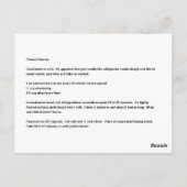 Kaas Pennies Recipe Briefkaart (Achterkant)